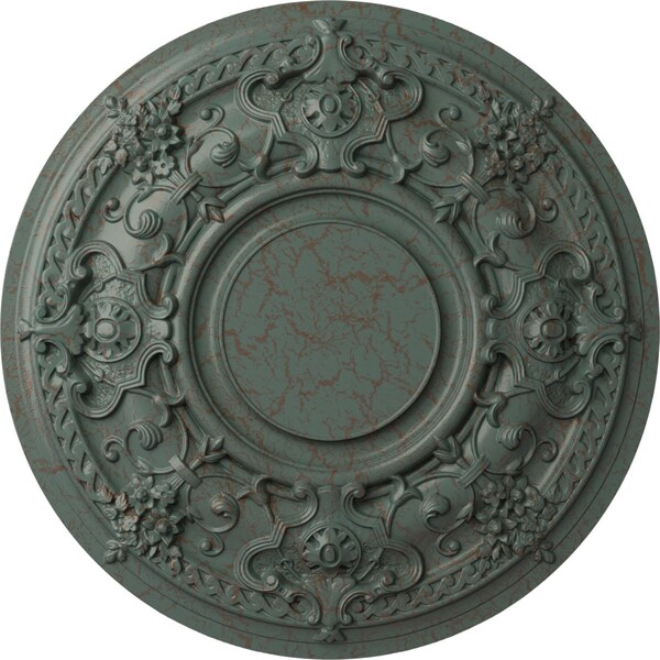 Ekena Millwork Jackson Ceiling Medallion (Fits Canopies up to 13 1/2"), 32 3/4"OD x 2 1/2"P, Cloud Burst Crackle CM32JACBC - main